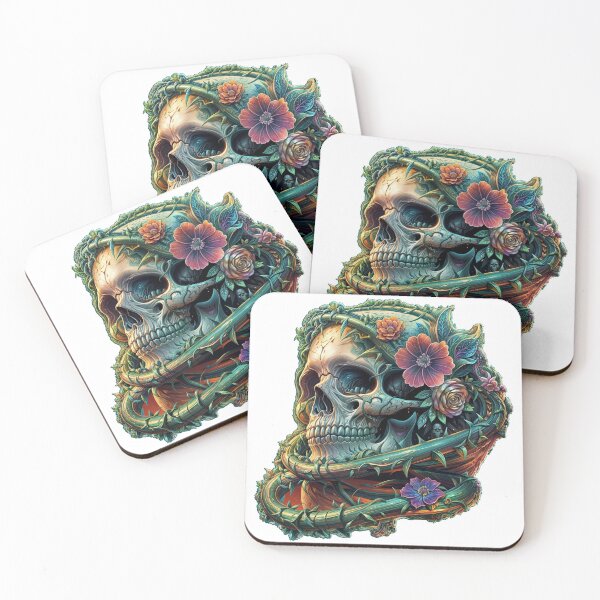 Item preview, Poison ivy and flowers on the skull designed and sold by MrDaveLancz.