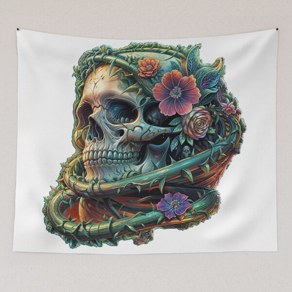 Item preview, Poison ivy and flowers on the skull designed and sold by MrDaveLancz.