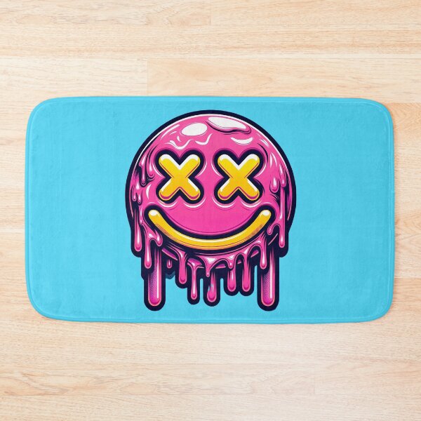 Item preview, Psychedelic Melt: Neon Drip Smiley Face in Vibrant Pink designed and sold by WickedAI.