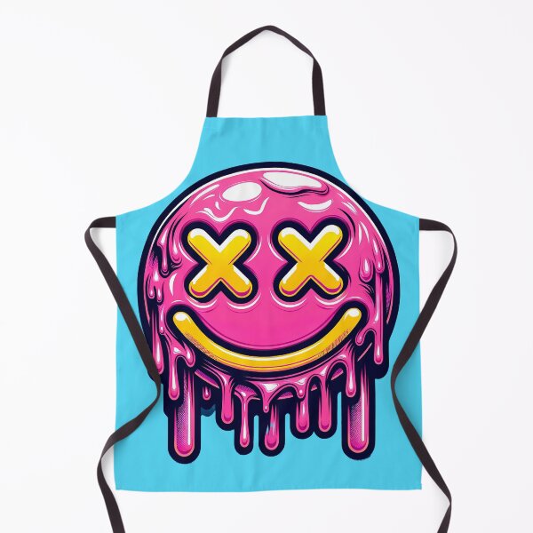 Item preview, Psychedelic Melt: Neon Drip Smiley Face in Vibrant Pink designed and sold by WickedAI.