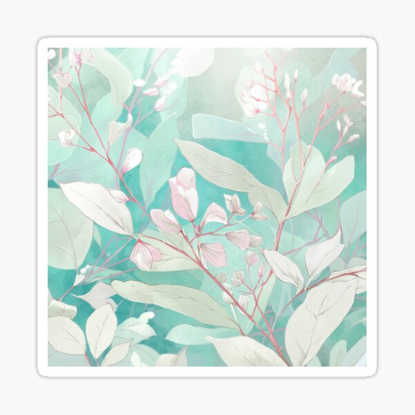 Item preview, Soft and calm illustration of leaves and delicate flowers  designed and sold by JANA4446.