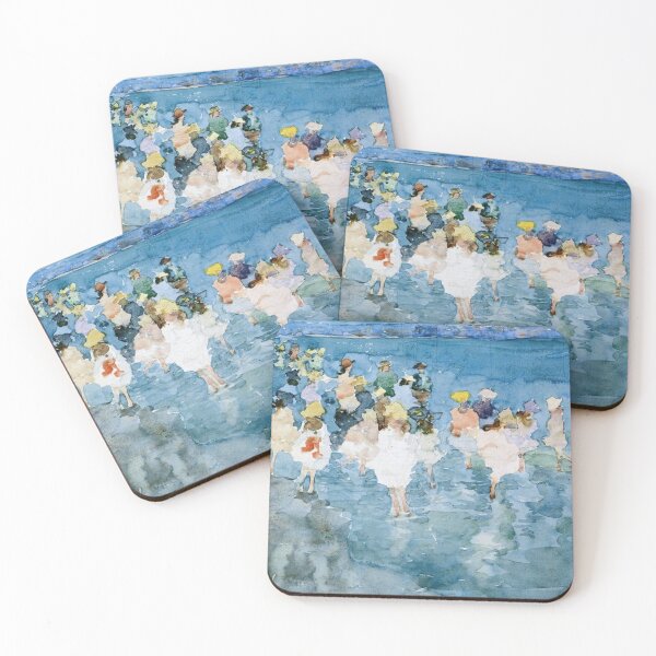 Item preview, Children at the Beach designed and sold by LadybellVintage.