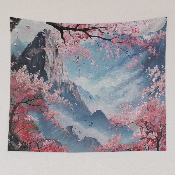 Item preview, Sakura Dreams: Traditional Canvas Artwork of Japanese Cherry Blossoms designed and sold by Mullet Monkey.
