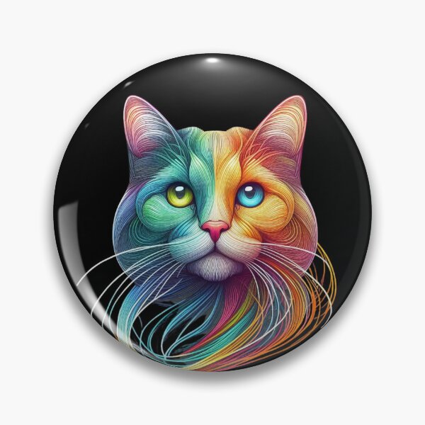 Item preview, A dazzling artistic painting of a cat illuminated in rainbow designed and sold by ROYAL-STAR.