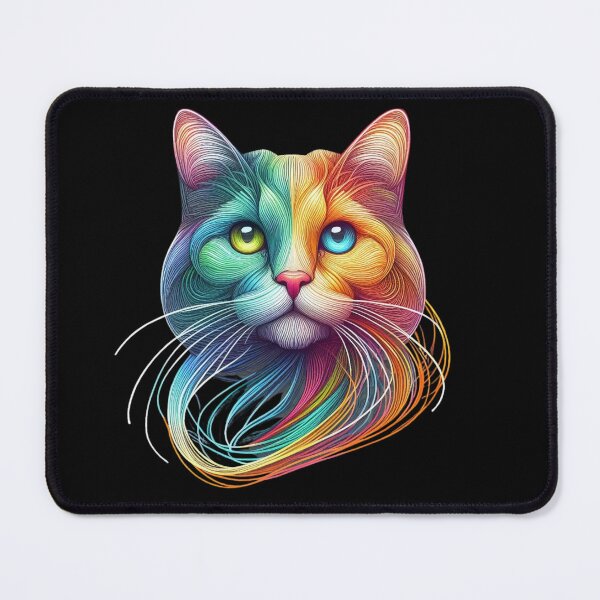 Item preview, A dazzling artistic painting of a cat illuminated in rainbow designed and sold by ROYAL-STAR.