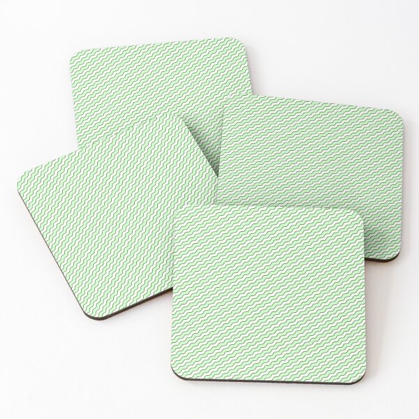 Item preview, Green & White Alternating Color Wave Lines Prolific Pattern designed and sold by Alchemy-A-La-G.