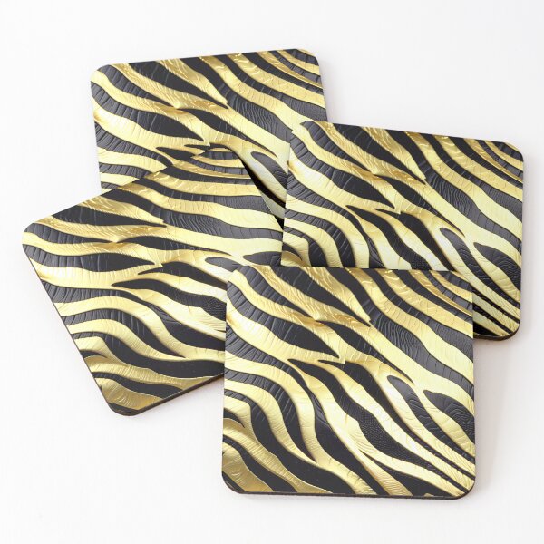 Item preview, Abstract Golden Zebra Skin Pattern designed and sold by TheArtOfPat.