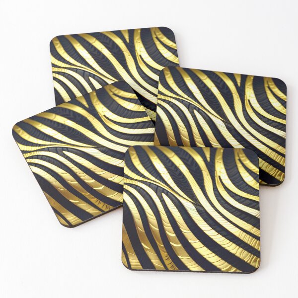 Item preview, Abstract Golden Zebra Skin Pattern designed and sold by TheArtOfPat.