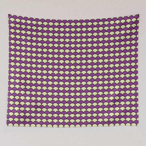 Item preview, Yellow & Purple Semicircle Scales Black Outline Prolific Pattern designed and sold by Alchemy-A-La-G.