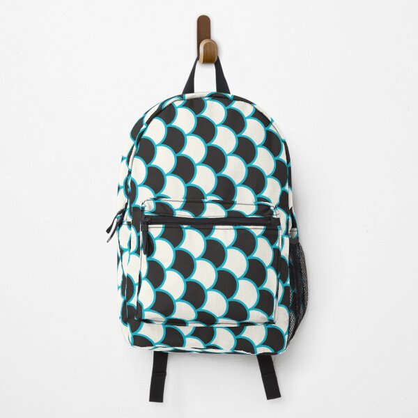 Item preview, Black & White Semicircle Scales Teal Trim Prolific Pattern designed and sold by Alchemy-A-La-G.