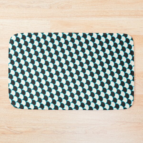 Item preview, Black & White Semicircle Scales Teal Trim Prolific Pattern designed and sold by Alchemy-A-La-G.