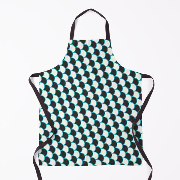 Item preview, Black & White Semicircle Scales Teal Trim Prolific Pattern designed and sold by Alchemy-A-La-G.