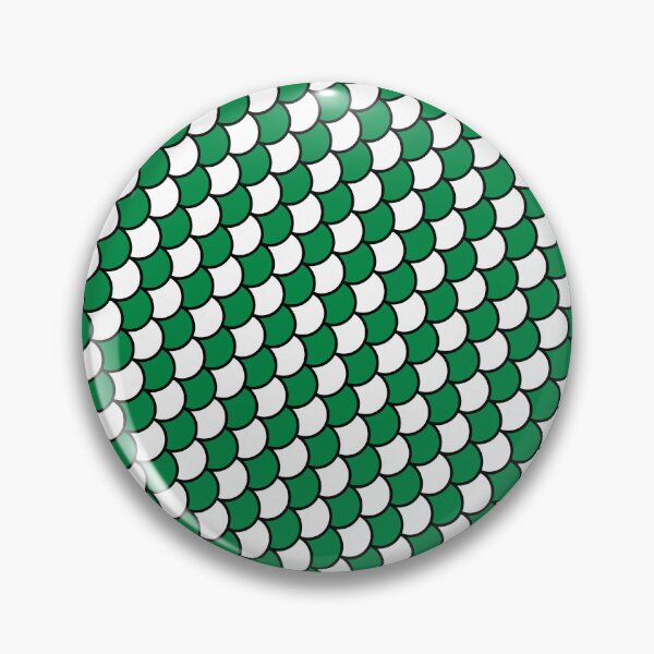 Item preview, Green & White Semicircle Scales Black Trim Prolific Pattern designed and sold by Alchemy-A-La-G.