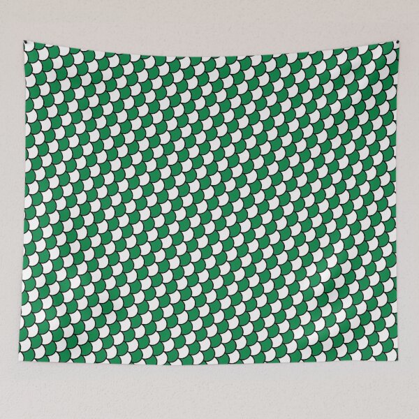 Item preview, Green & White Semicircle Scales Black Trim Prolific Pattern designed and sold by Alchemy-A-La-G.