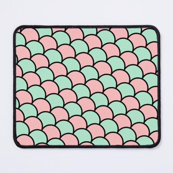 Item preview, Pink & Mint Semicircle Scales Black Trim Prolific Pattern designed and sold by Alchemy-A-La-G.