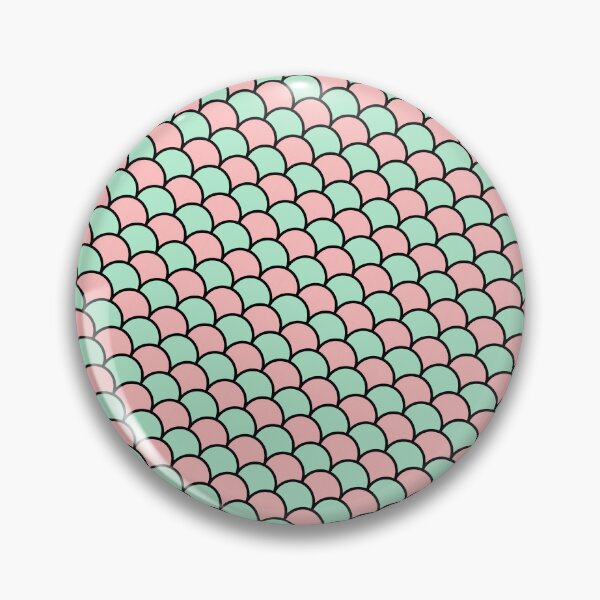 Item preview, Pink & Mint Semicircle Scales Black Trim Prolific Pattern designed and sold by Alchemy-A-La-G.