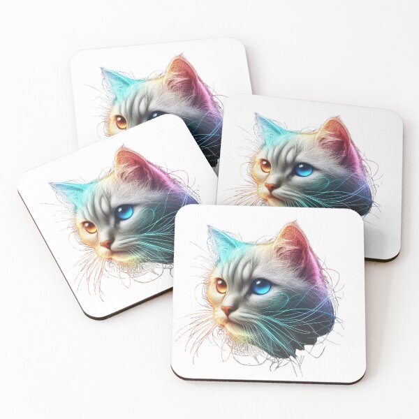Item preview, A dazzling artistic painting of a cat illuminated in rainbow designed and sold by ROYAL-STAR.