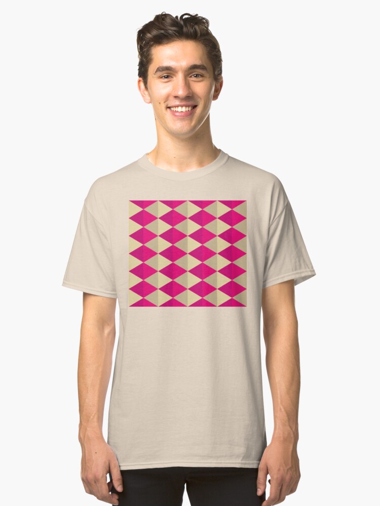 Alternate view of Geometric Pattern: Split Diamond: Pink Classic T-Shirt