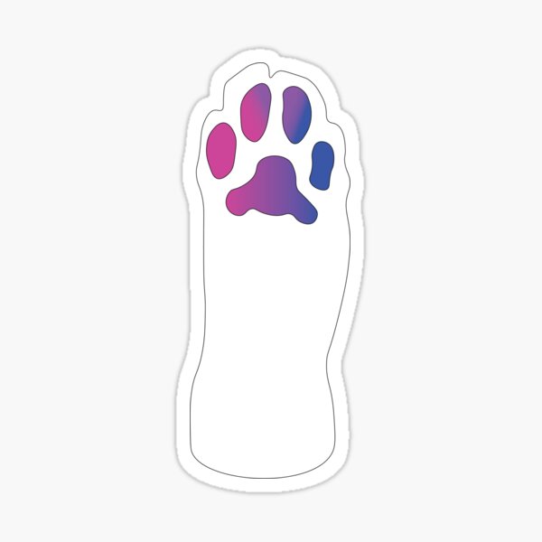 White Cat Paw Bisexual Toe Beans Sticker