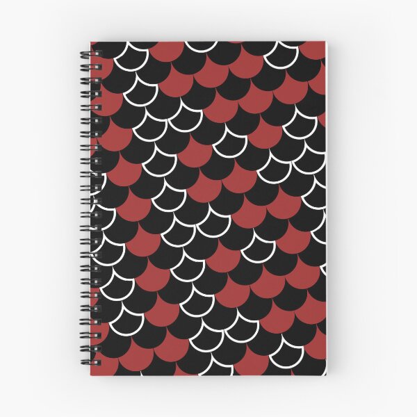 Item preview, Black & Red Scales White Trim Semicircle Prolific Pattern designed and sold by Alchemy-A-La-G.
