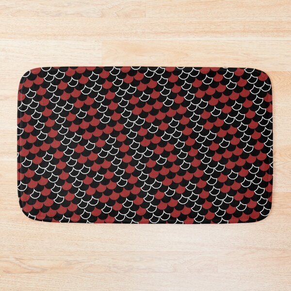 Item preview, Black & Red Scales White Trim Semicircle Prolific Pattern designed and sold by Alchemy-A-La-G.