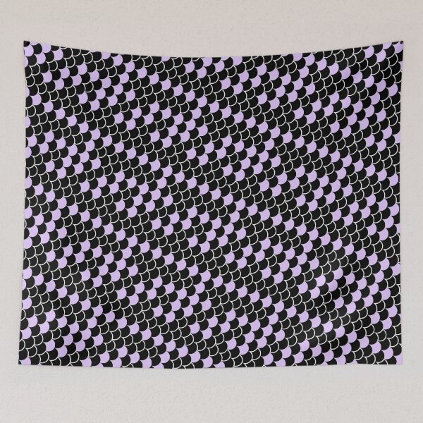 Item preview, Black & Lavender Scales White Trim Semicircle Prolific Pattern designed and sold by Alchemy-A-La-G.