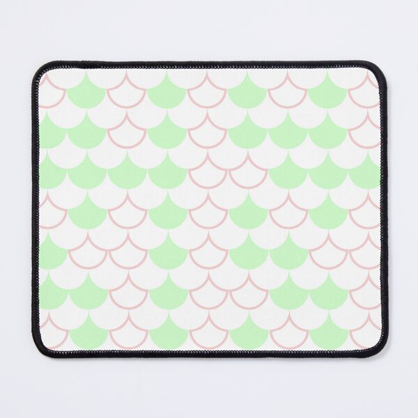 Item preview, White & Mint Scales Pink Trim Semicircle Prolific Pattern designed and sold by Alchemy-A-La-G.