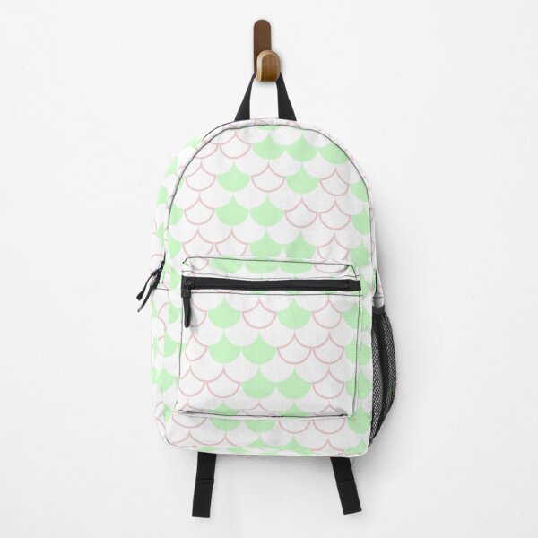 Item preview, White & Mint Scales Pink Trim Semicircle Prolific Pattern designed and sold by Alchemy-A-La-G.