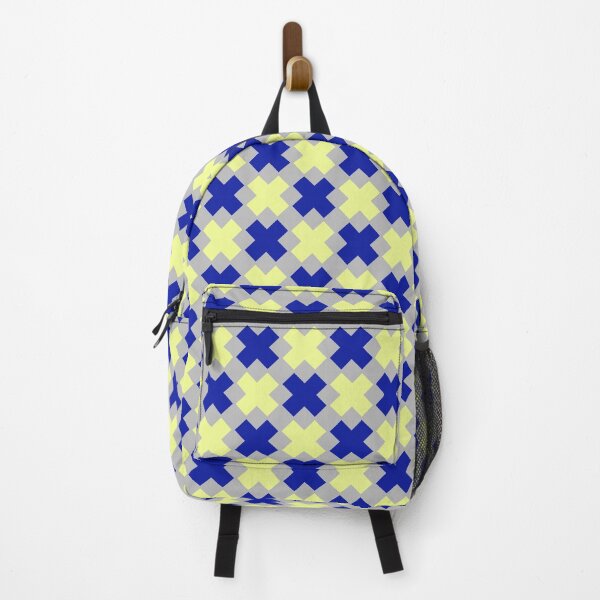 Item preview, Blue & Yellow Plus Alternating Symbols Grey Prolific Pattern designed and sold by Alchemy-A-La-G.