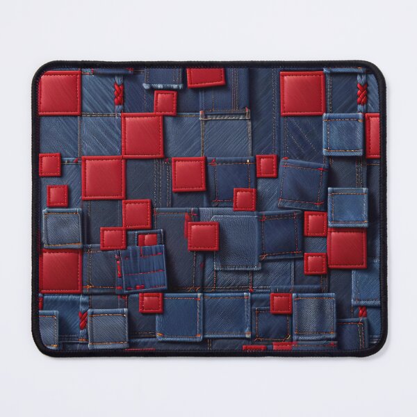 Item preview, Blue And Red Abstract Denim Pattern designed and sold by TheArtOfPat.