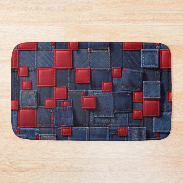 Item preview, Blue And Red Abstract Denim Pattern designed and sold by TheArtOfPat.
