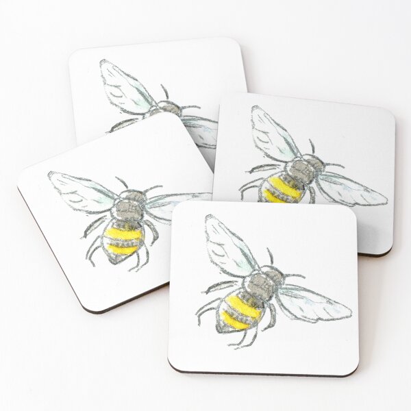 Item preview, Little bee watercolor sketch art designed and sold by Sarah Trett.
