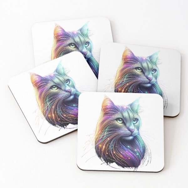 Item preview, A dazzling artistic painting of a cat illuminated in rainbow designed and sold by ROYAL-STAR.
