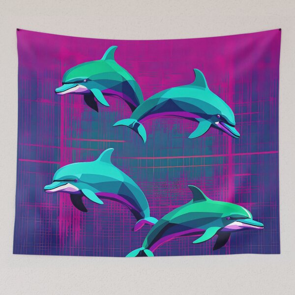 Item preview, Turquoise Dolphins (Abstract) designed and sold by JazzPWall.