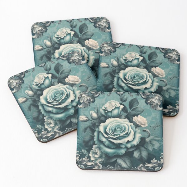 Item preview,  Teal Baroque Inspired Roses designed and sold by DesignsByPrnces.