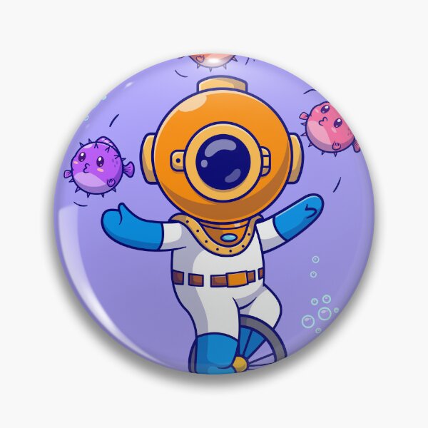 Item preview, Aquatic Circus Fun: Cute Diver Cartoon Vector Icon designed and sold by hjian8219.