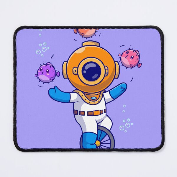 Item preview, Aquatic Circus Fun: Cute Diver Cartoon Vector Icon designed and sold by hjian8219.