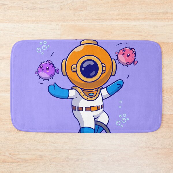 Item preview, Aquatic Circus Fun: Cute Diver Cartoon Vector Icon designed and sold by hjian8219.