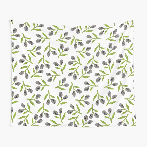 Item preview, Watercolor black olives with green leaves  designed and sold by VadimFromm.