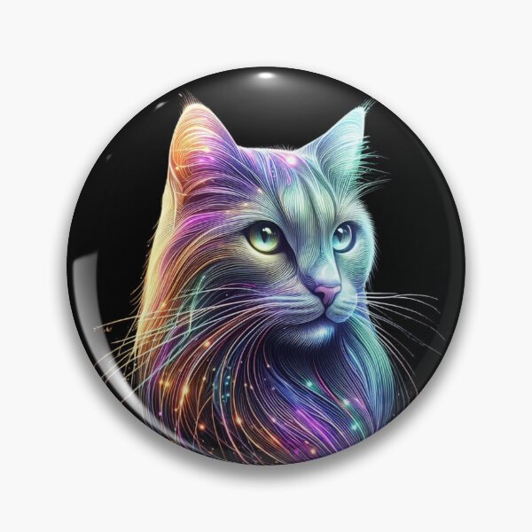 Item preview, A dazzling artistic painting of a cat illuminated in rainbow designed and sold by ROYAL-STAR.