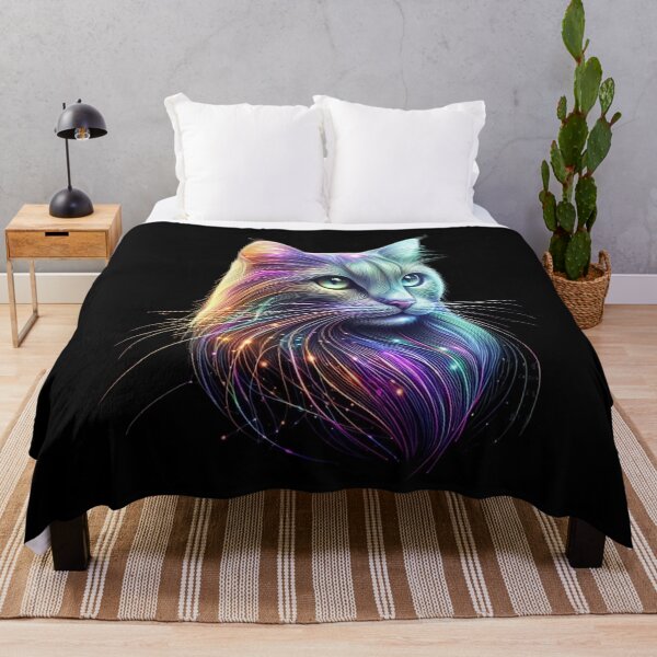 Item preview, A dazzling artistic painting of a cat illuminated in rainbow designed and sold by ROYAL-STAR.