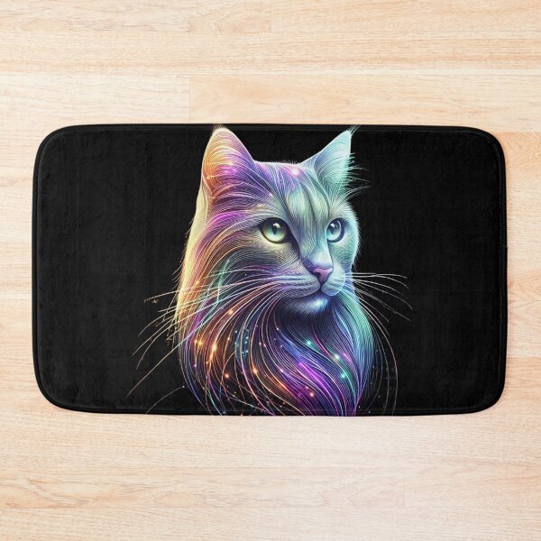 Item preview, A dazzling artistic painting of a cat illuminated in rainbow designed and sold by ROYAL-STAR.