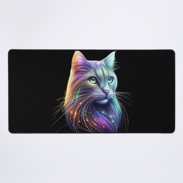 Item preview, A dazzling artistic painting of a cat illuminated in rainbow designed and sold by ROYAL-STAR.