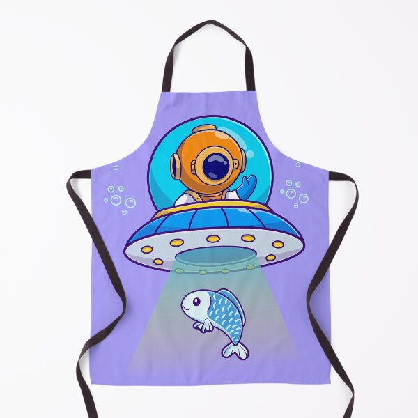 Item preview, Extraterrestrial Catch: Cute Diver Cartoon Vector Icon designed and sold by hjian8219.