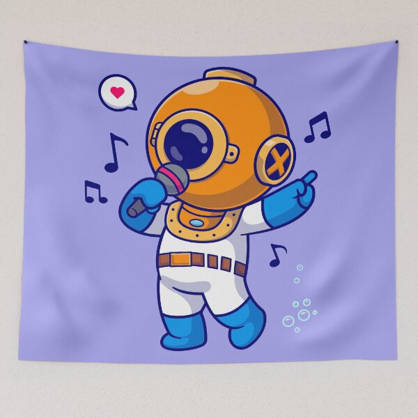 Item preview, Melodic Dive: Cute Diver Cartoon Vector Icon designed and sold by hjian8219.