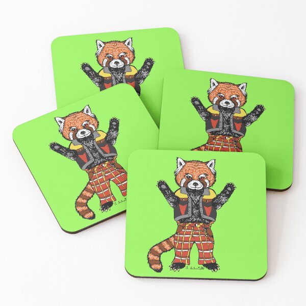Item preview, Standing Red Panda Retro Inspired Cute Original Art designed and sold by Intergalactic Unicorn: Art by Anna Schmidt.