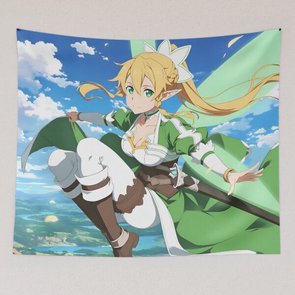 Item preview, Leafa SAO Cute Anime Girl With a Cute Smile Big Sparkling Eyes and Colorful Hair Radiating Warmth and Innocence designed and sold by DGitaldreamgirl.