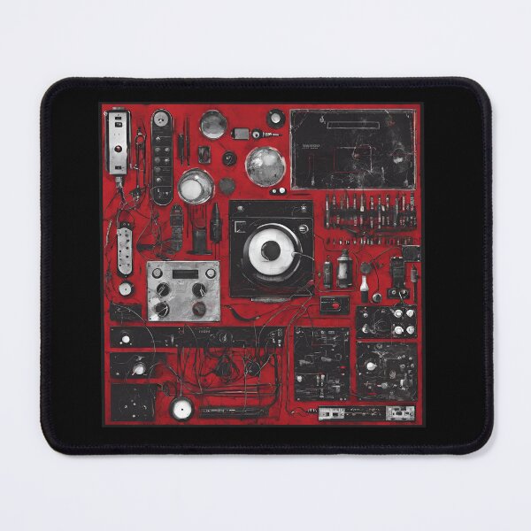 Item preview, Collage Design with Red background and various tech equipment designed and sold by LEKEMO.