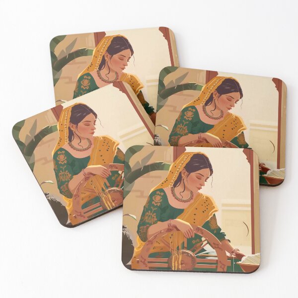 Item preview, Modern Indian woman weaving designed and sold by Rockwpapart.