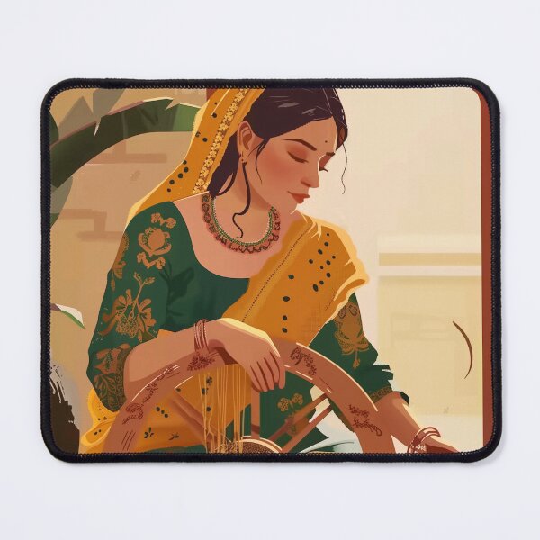 Item preview, Modern Indian woman weaving designed and sold by Rockwpapart.